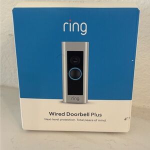 Ring Wired Doorbell Plus in Silver and Black